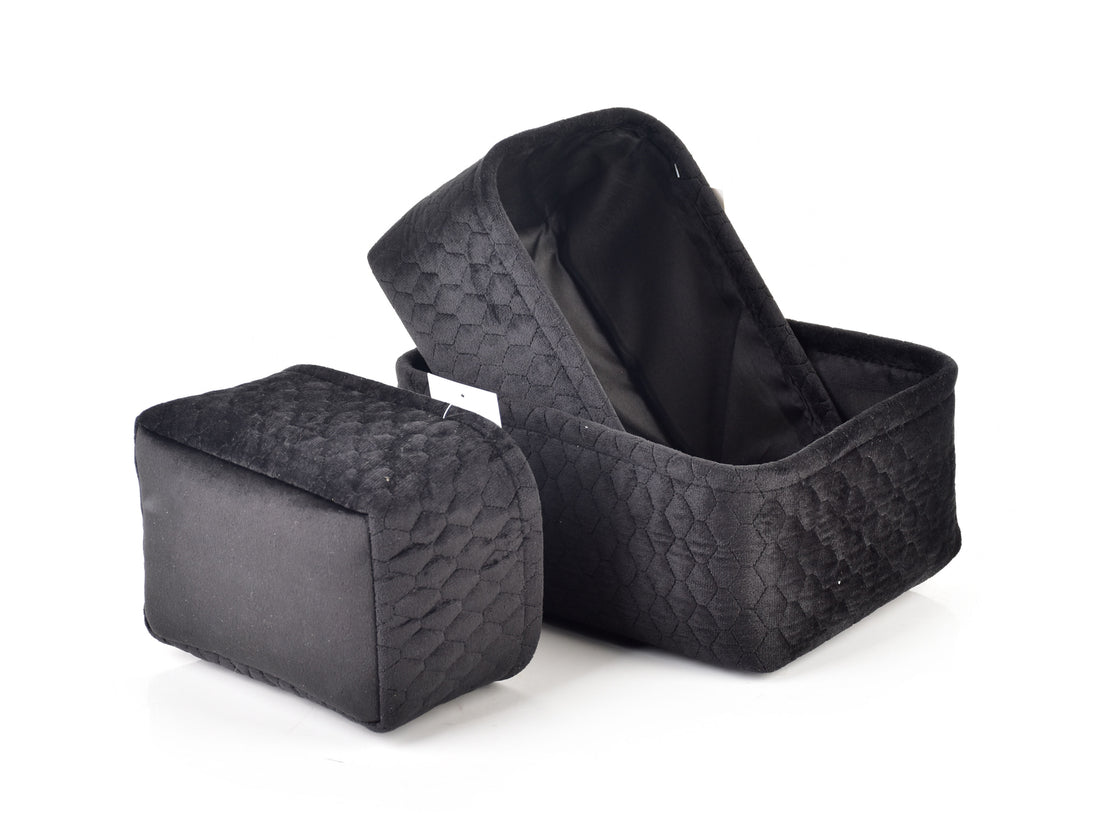 SARA BLACK KOMPLET 3 KOSZY 27x20x12/24x17x11/20x14x10 cm