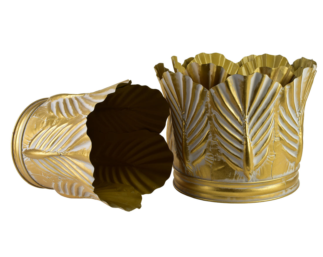 MARINA Komplet 3 osłonek dekoracyjnych Gold 51x51x40/46x46x39/38x38x40cm