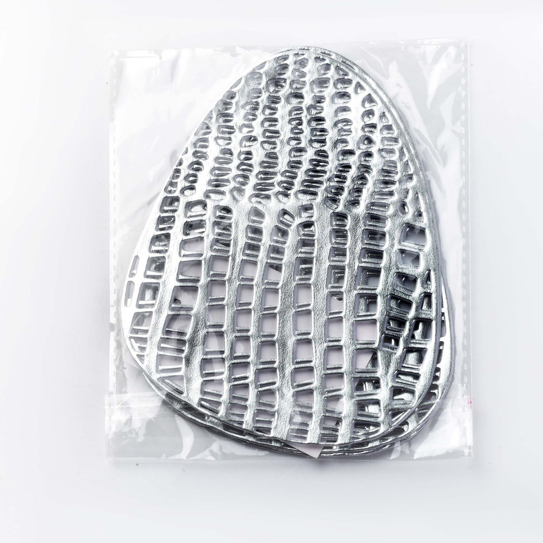 LEILA Komplet 4 podstawek pod kubek 10x13cm srebrne