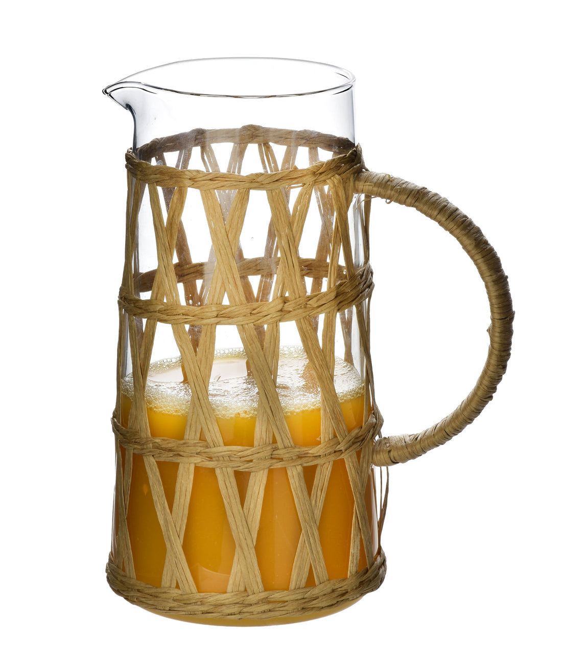 MODERN KITCHEN Dzbanek szklany 1,1L 10x8x19,5 cm w oplocie boho
