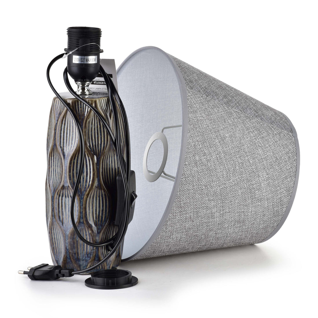LETI GREY Lampa stołowa 9x9x39 cm