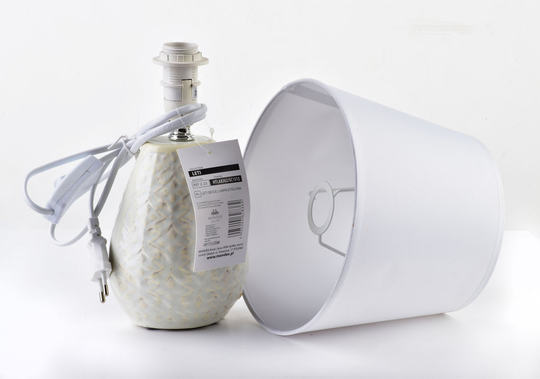 LETI BEIGE Lampa stołowa 12x10x30 cm