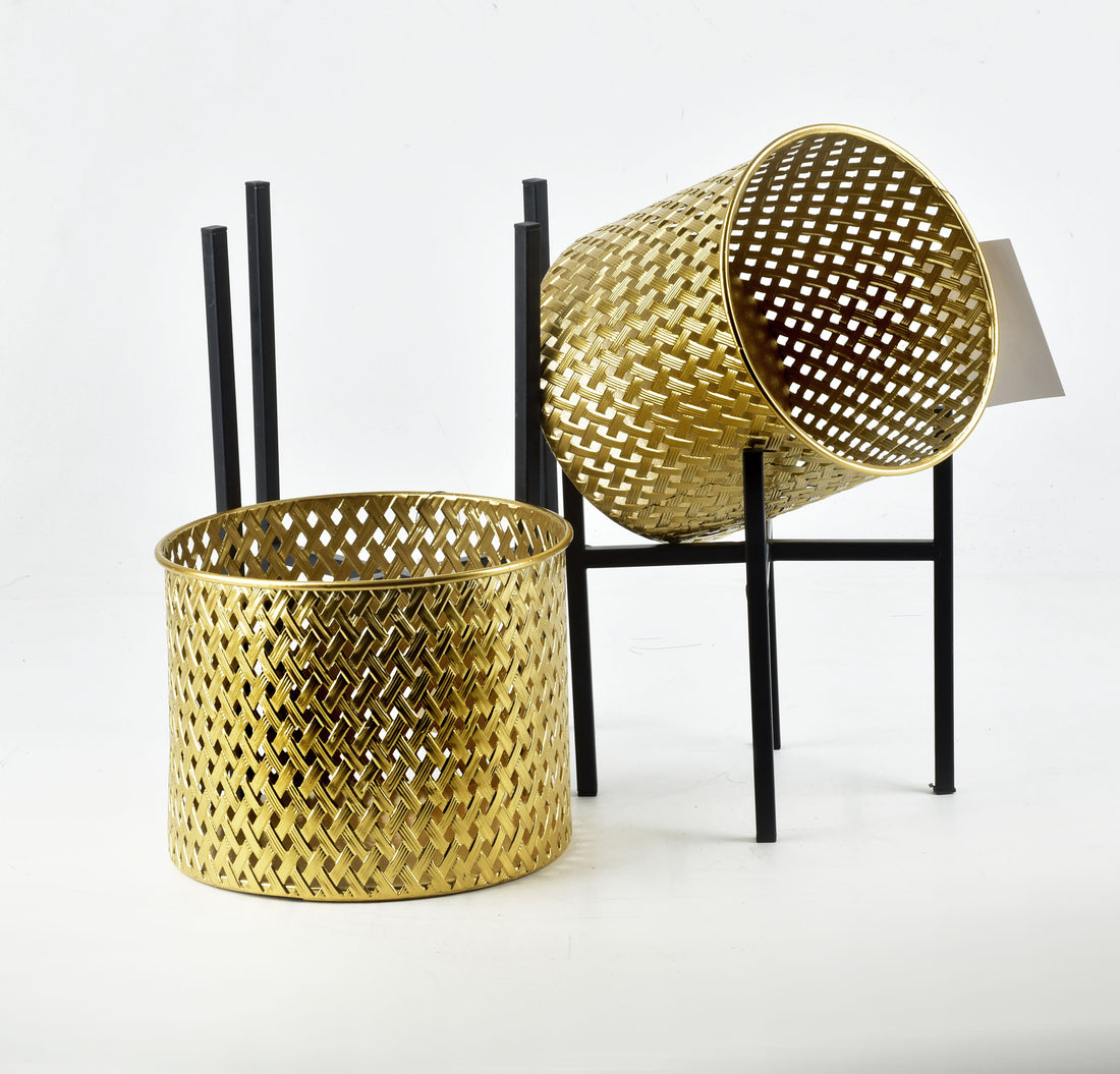 SWEN Komplet 2 doniczek 20x20x36,5cm 18x18x29cm