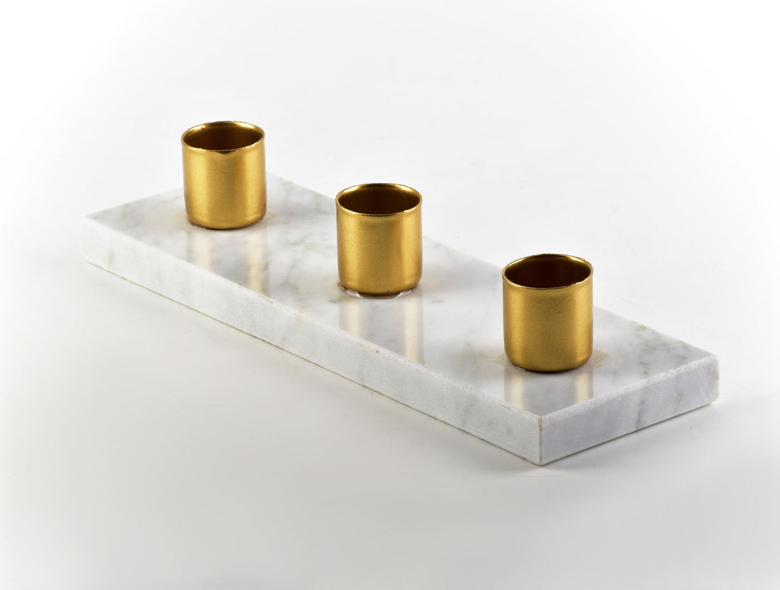 CEDRIC MARBLE Świecznik na 3 świece 20x6,5x4 cm