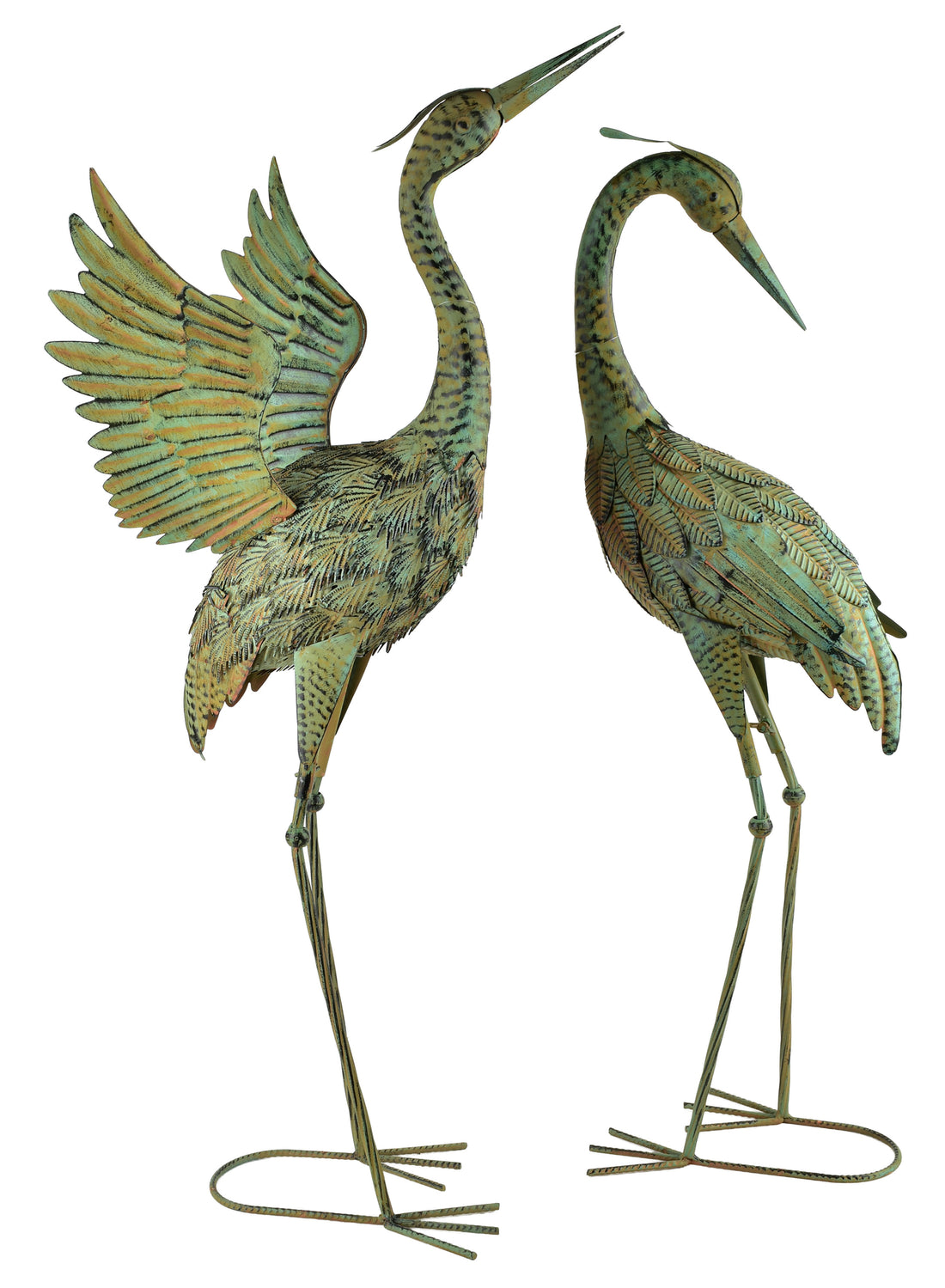 CEDRIC Figura metalowa CZAPLA 45,5x38x95cm rozłożone skrzydła