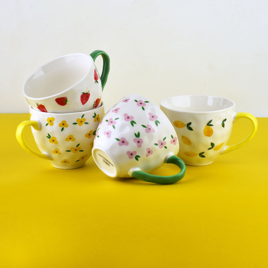 FLORELLA Kubek 400ml 11x15x9 cm żółte kwiatki