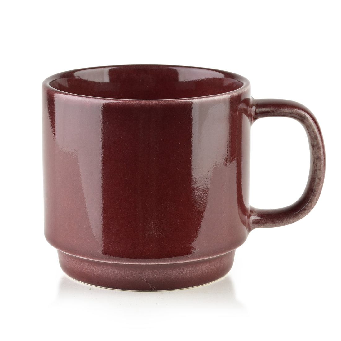 EVIE BURGUNDY Komplet 4 kubków na stojaku 4x370ml