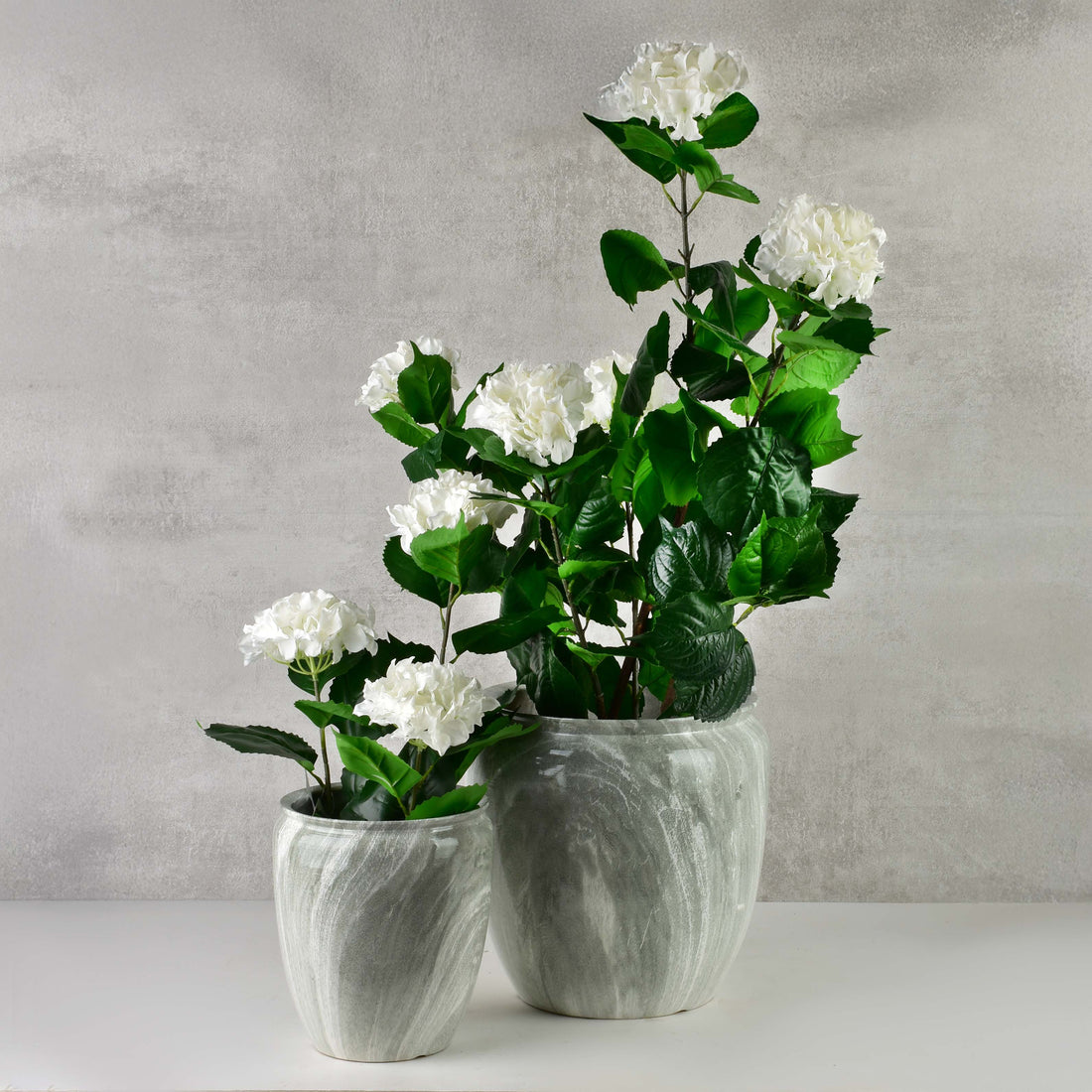 VIRIDIS Sztuczny kwiat hortensja biała 1,5x8,5x51cm w doniczce