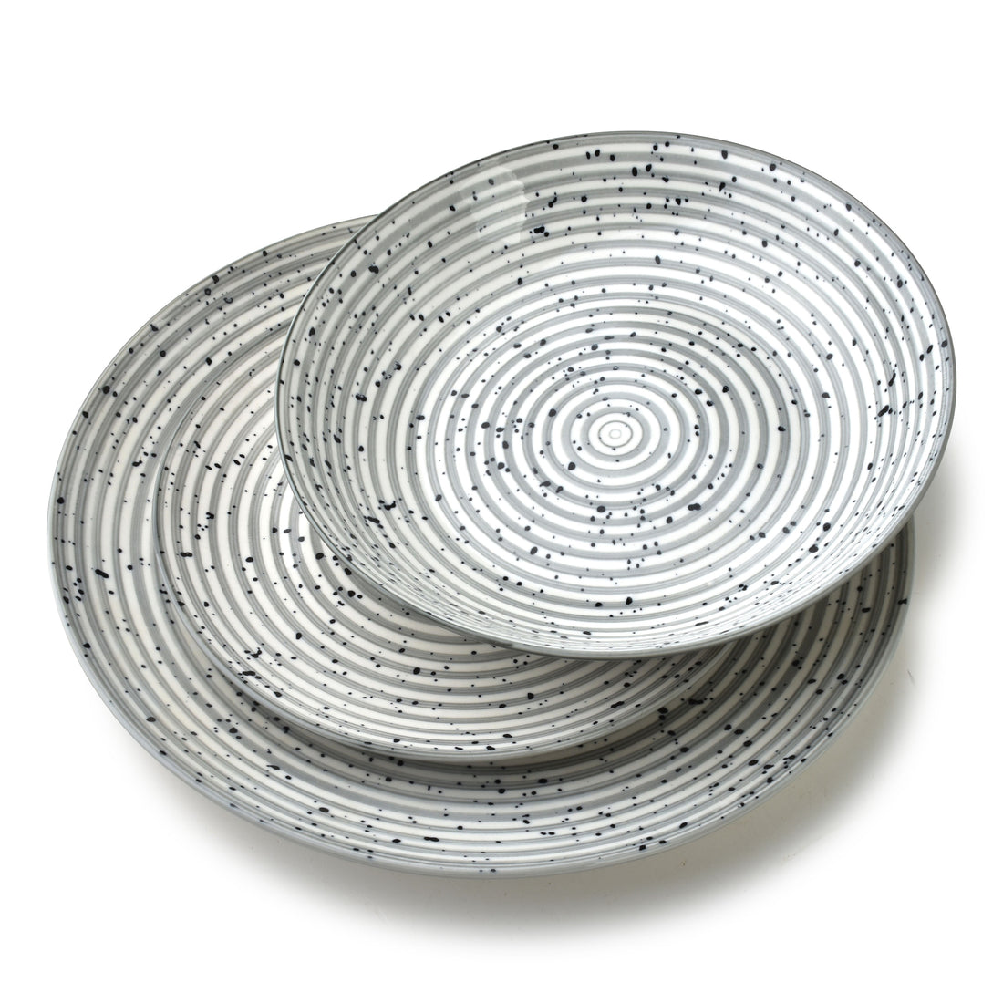 STRIPES GREY Komplet obiadowy 18części27/19/20cm miska 550ml