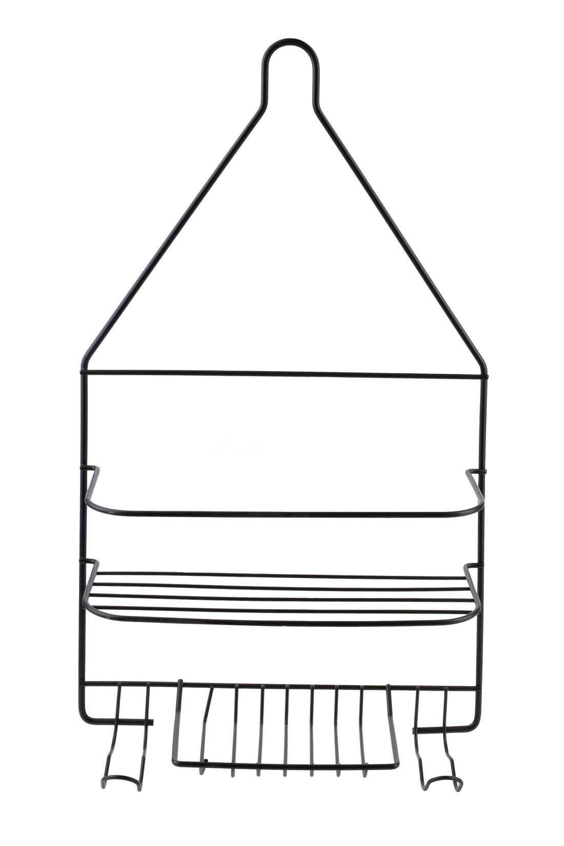 CARL BLACK Półka łazienkowa 2 półki 2 wieszaki 25x10x45 cm