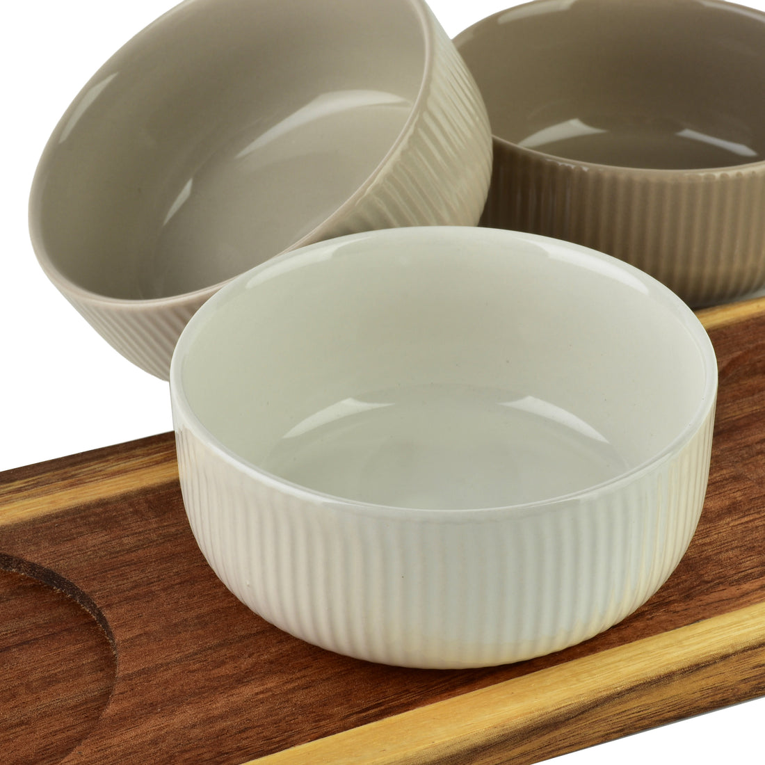 MODERN KITCHEN Deska z 3 miskami 10x10x4,5cm(32x11x1,2cm) 210ml
