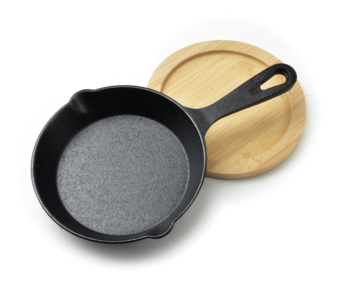 LUXE Naczynie żeliwne mini na desce 23x14x3cm poj. 200ml mini patelnia