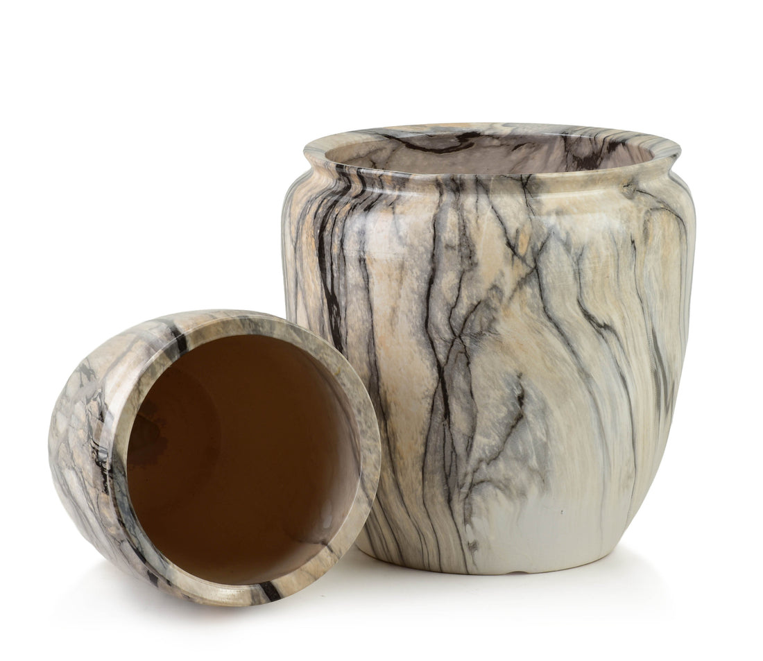 NEVA MARBLE Komplet 2 osłonek ceramicznych 30,5x30,5x30,5/20,5x20,5x23 cm