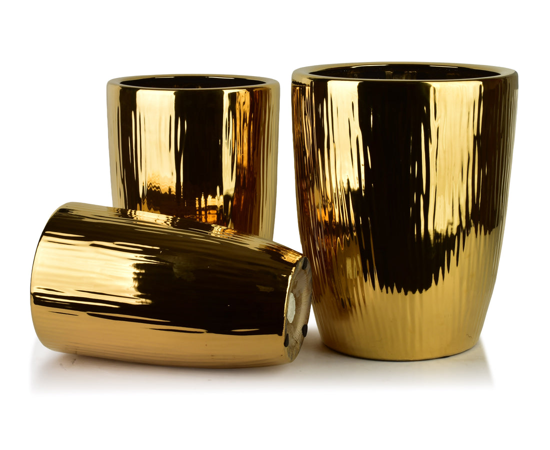 NEVA GOLD Komplet 3 osłonek ceramicznch 37x37x47/30x30x43/24x24x40cm BIG
