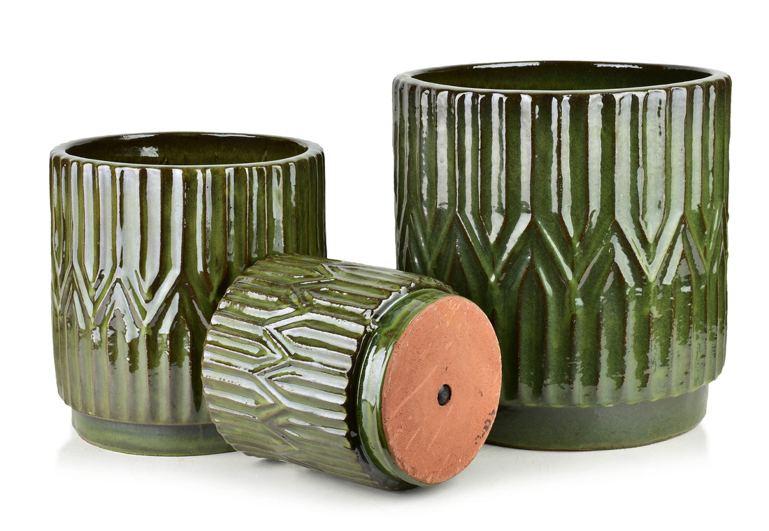 HEVRA Komplet 3 osłonek ceramicznych43x43x44cm, 34x34x35cm, 24x24x25cm