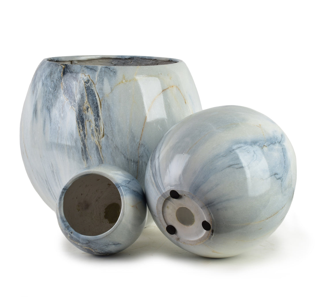 NEVA MARBLE Komplet 3 osłonek ceramicznych 42,5x42,5x39cm 28x28x27cm 20x20x19cm BIG