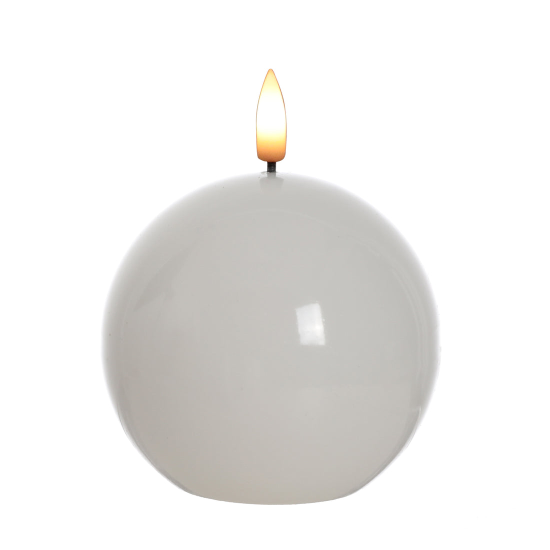 IDALIA Świeca LED kula 9x9x11 cm biała