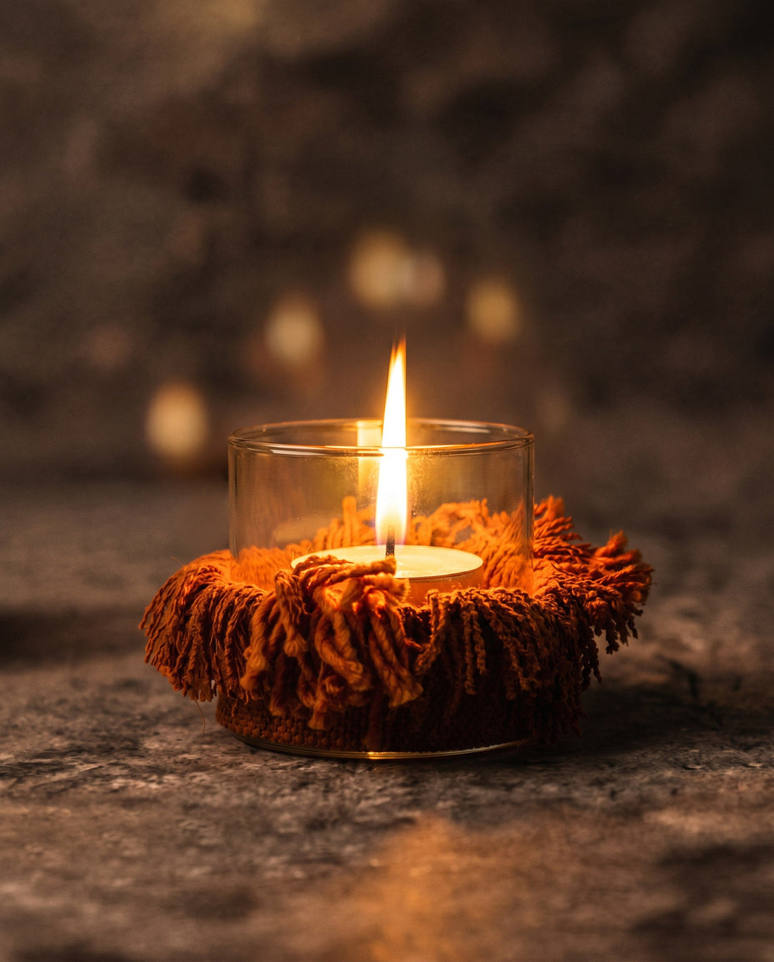 The Oh My Gee Candle Holder - Rust Velvet - S