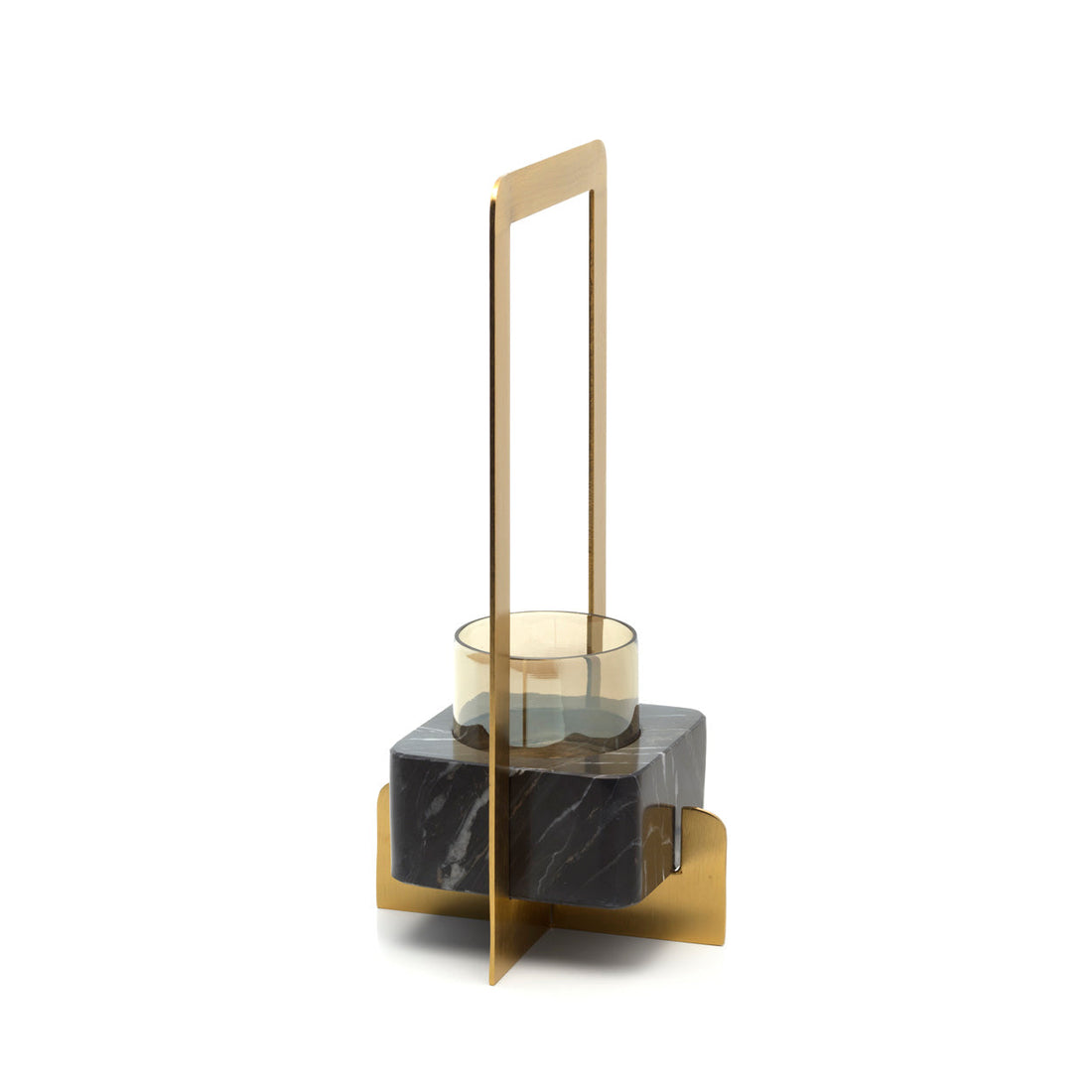 The Marbre d’Or Candle Holder - Gold Black - M
