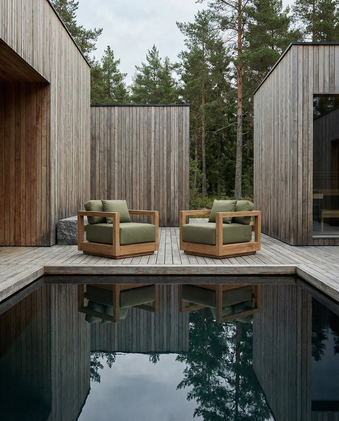 The Umalas One Seater Sofa - Outdoor - Green Alga