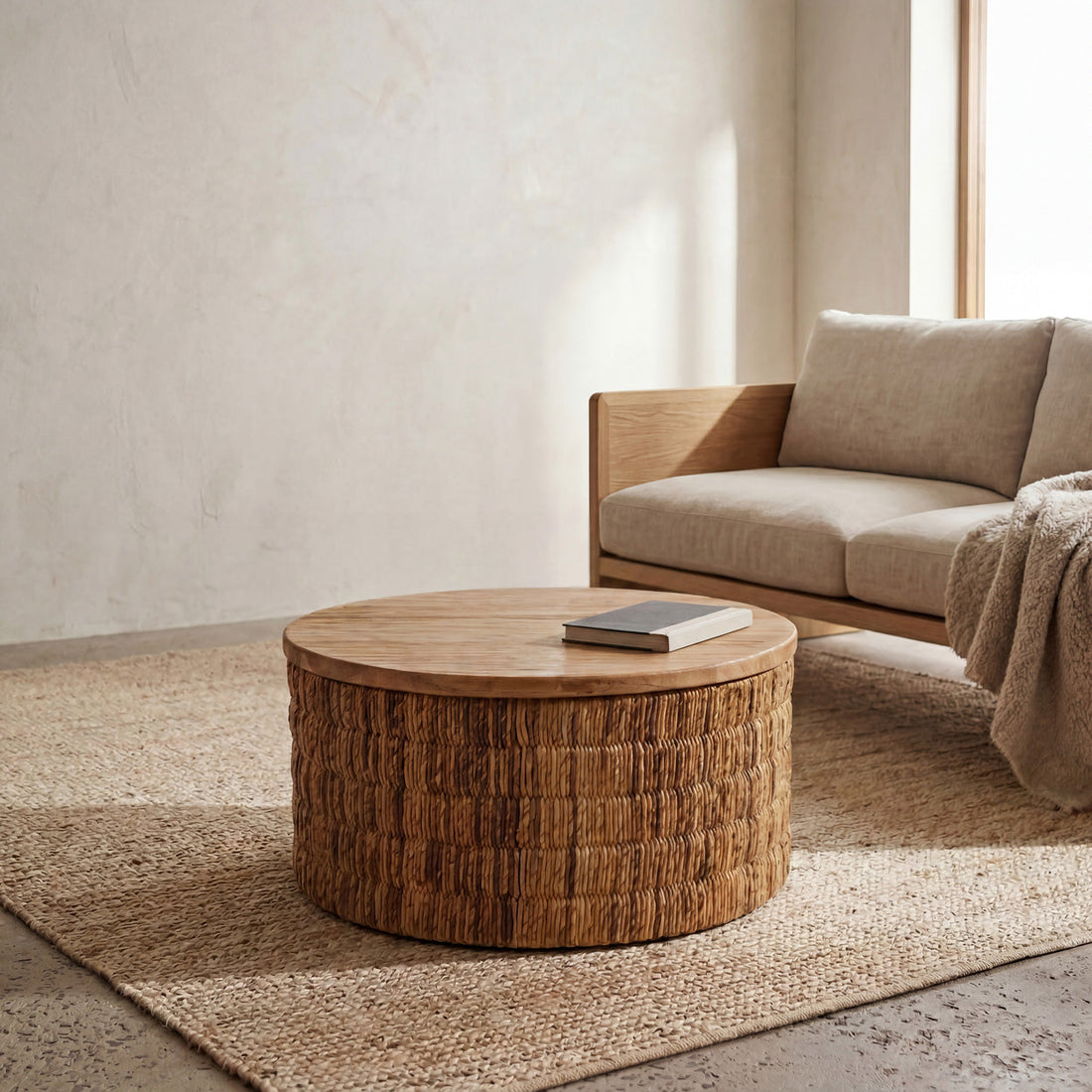 Abaca Round Natural Magani Coffee Table - Natural