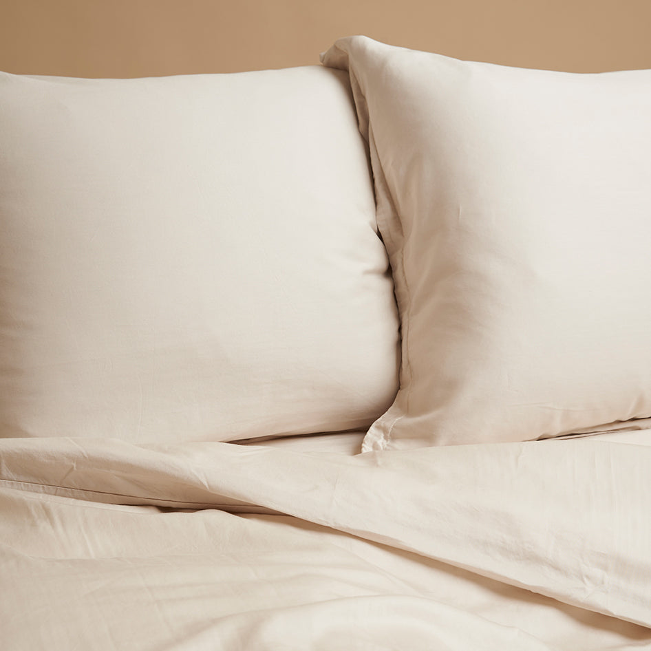 Coco & Cici - TENCEL - Twill Kussensloop Beige - 1 kussensloop 40x80