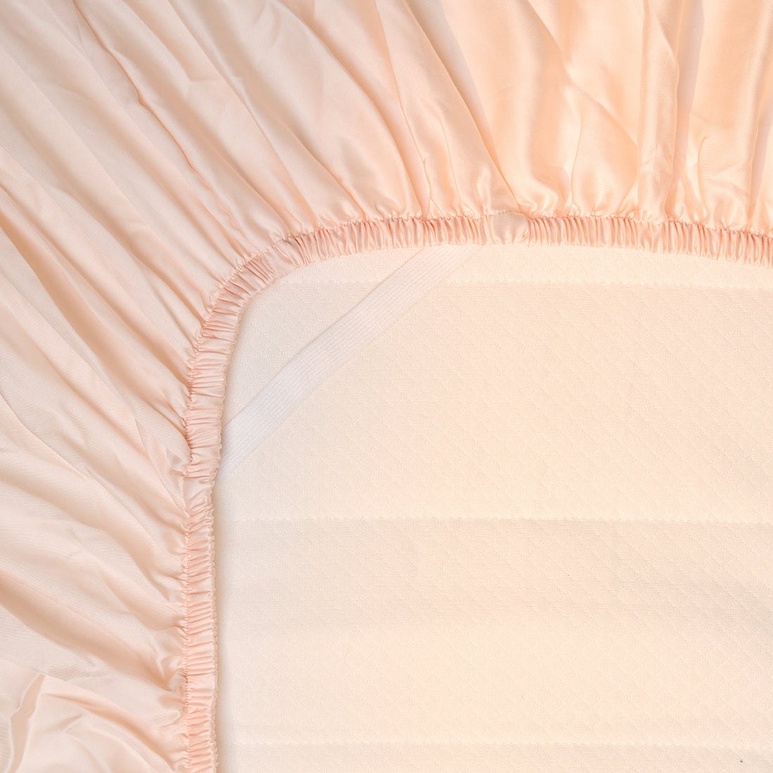 Coco & Cici - TENCEL Sateen Hoeslaken Perzik Wit - 160x200x30