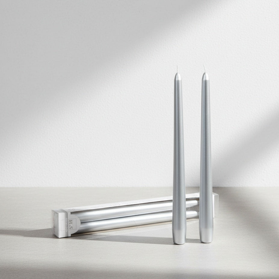 Komplet 2świec STANDARD LAKIER STYLOWA2,3x30cm srebrna