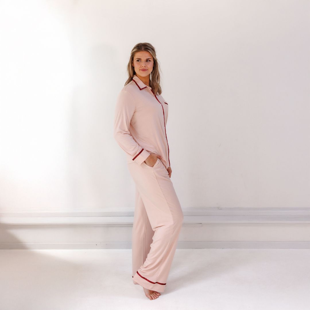 Coco & Cici - TENCEL Pyjama Set Dames Powder Peach  - Maat M