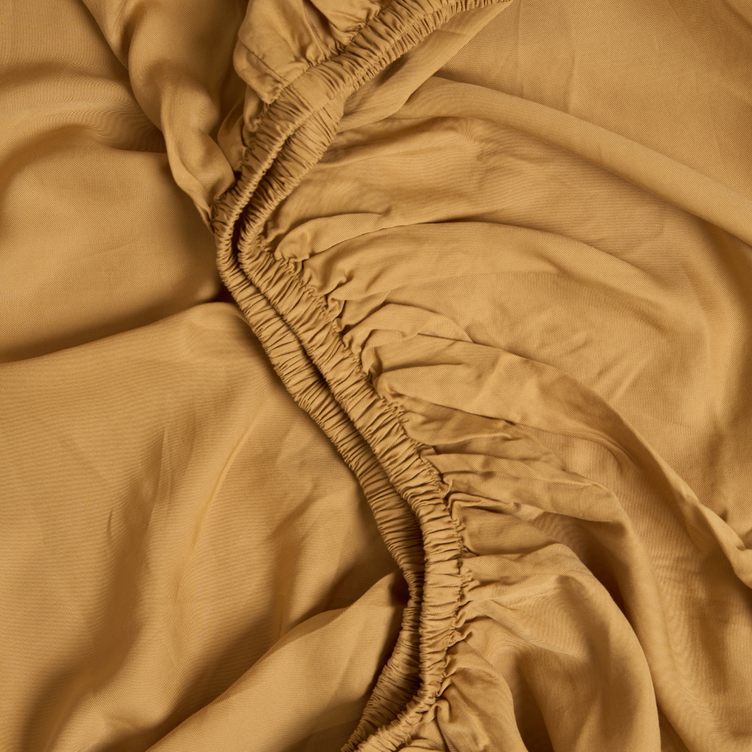 Coco & Cici - TENCEL Twill Hoeslaken Okergeel - 180x200x30