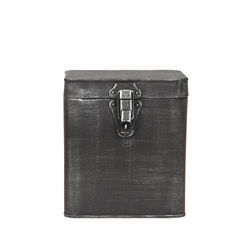 LABEL51 Opbergkist - Antiek grijs - Metaal - XL 18x19x21 cm